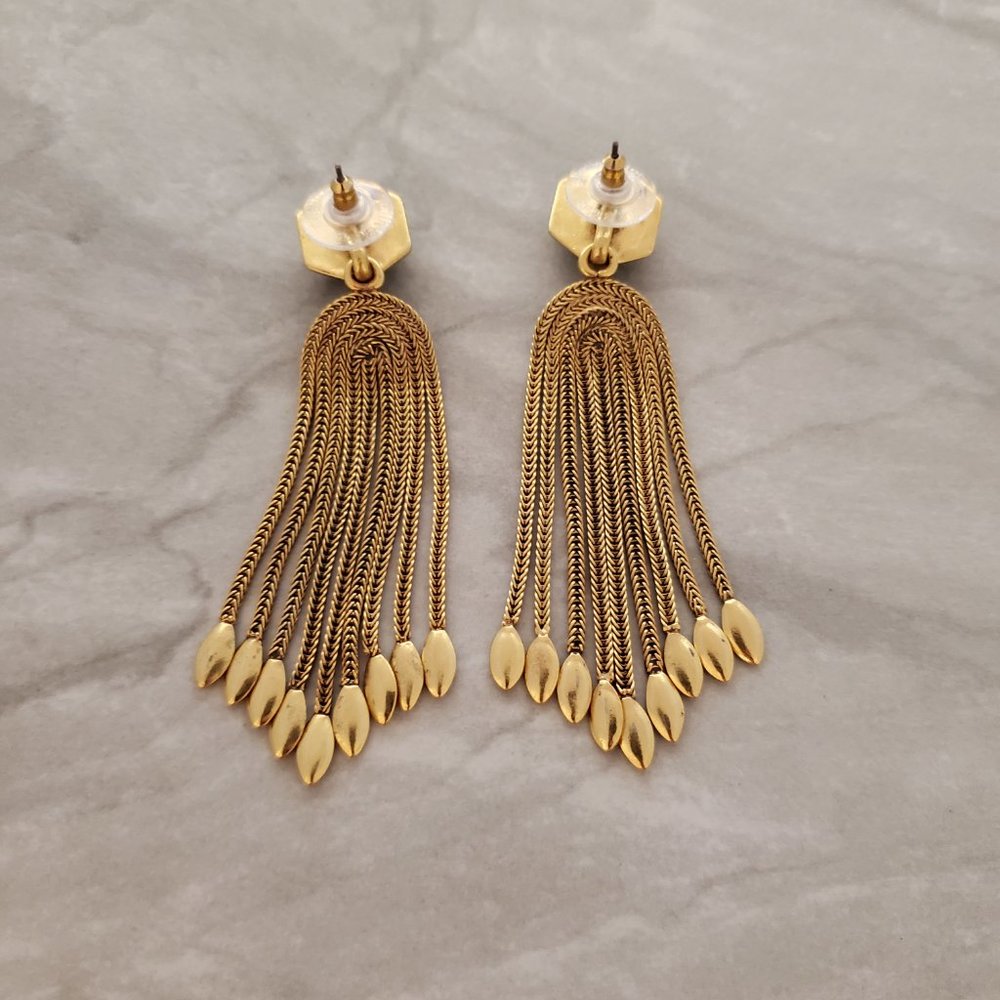 💙 Stella and Dot Odeon Antiqued Chandler Convertible Stud Drop Dangle Earrings - Picture 10 of 10